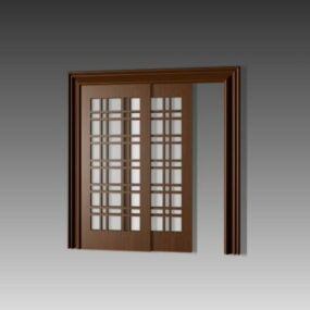 3д модель деревянных межкомнатных раздвижных дверей