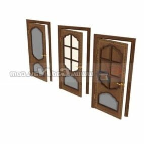Modelo 3d de design de portas interiores de madeira