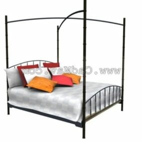 Hotel Simple Iron Bed 3d model