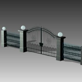 House Metal Entrance Gate 3d-modell