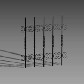 Pannelli di recinzione in ferro per la casa di design modello 3d