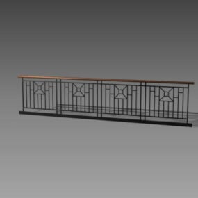 Modern Iron Handrail Design 3d model