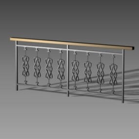 House Iron Stair Handrail Design 3d model