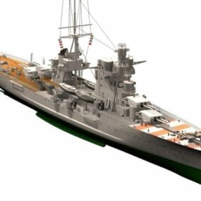 イタリアの船舶重巡洋艦 3D モデル