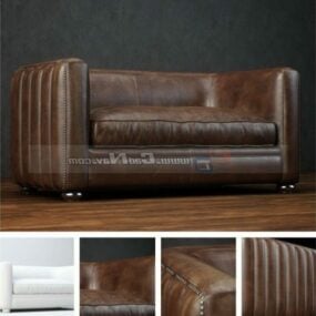 Canapé-lit en cuir italien modèle 3D