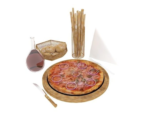 Comida Pizza E Vinho