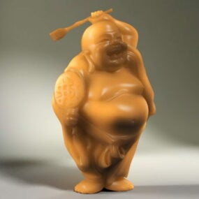 Estátua Antiga Estatueta de Buda de Jade Modelo 3D