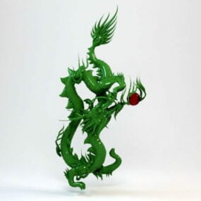 3д модель резной статуи нефритового дракона