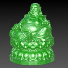 Statue antique de Bouddha riant en jade modèle 3D