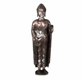 تمثال بوذا الياباني القديم نموذج ثلاثي الأبعاد