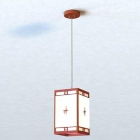 3д модель старинного японского подвесного светильника