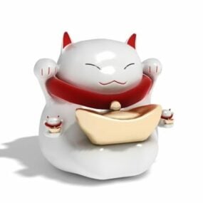 Japanese Cat Maneki Character 3d model