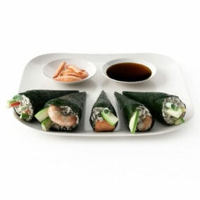 Japanese Sushi Breakfast Food 3d model