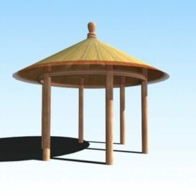 3D-Modell des japanischen Garten-Außenpavillons