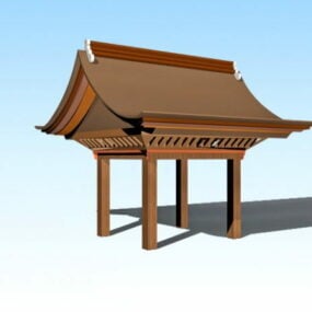 Modelo 3D de design de pavilhão japonês