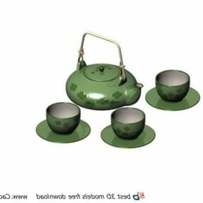 Asian Porcelain Tea Set 3d model