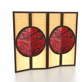 Japanisches traditionelles Trennwand-3D-Modell
