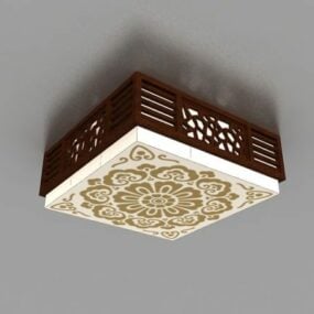Modelo 3D de decoração de luz de teto japonesa