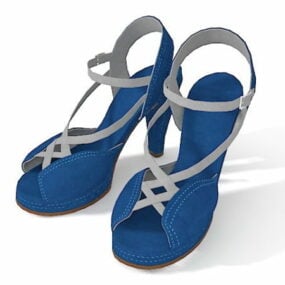 ジーンズ女性ハイヒールの靴3Dモデル