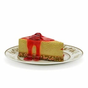 Bakery Jelly Cake On Plate 3d model