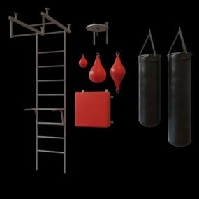 Jungle Gym Fitness With Boxing Punch Bag 3d model