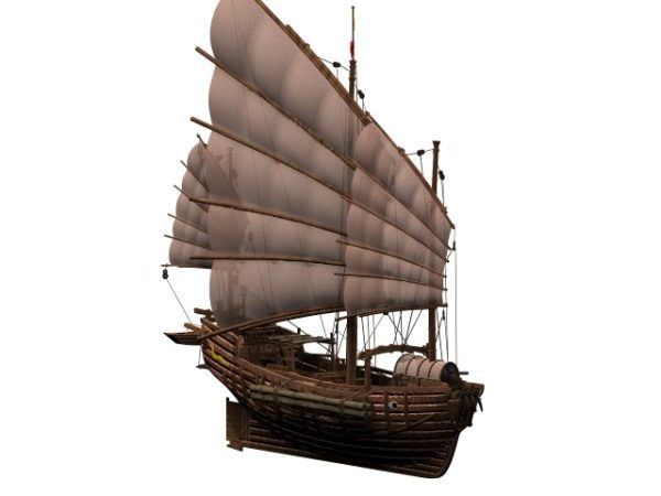 船舶ジャンク帆船無料3dモデル Max Vray Open3dmodel