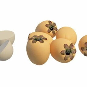 3D model tropického ovoce Kaki Sharon