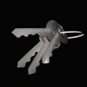 แบบจำลอง 3 มิติของพวงกุญแจและกุญแจบ้าน