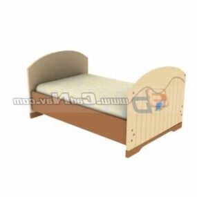 Kids Bedroom Wood Bed Furniture 3d model