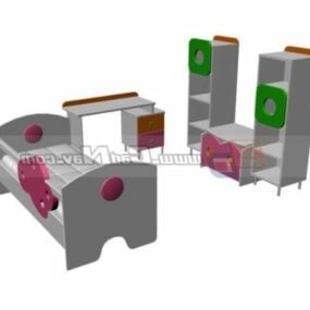 Lasten makuuhuoneen kalustesuunnittelu 3D-malli