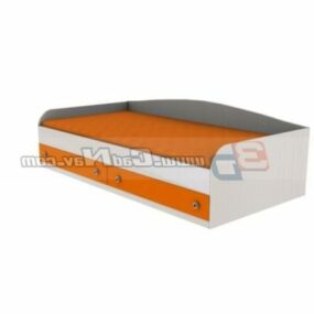 Kid Room Bed With Drawers 3d model