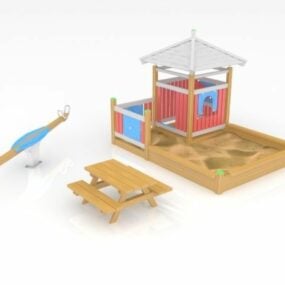 3д модель детской игровой площадки "Качели"