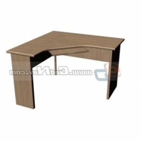 Drewniane biurko komputerowe do pokoju dziecięcego Model 3D
