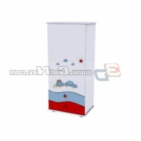 儿童木制衣柜家具3d模型