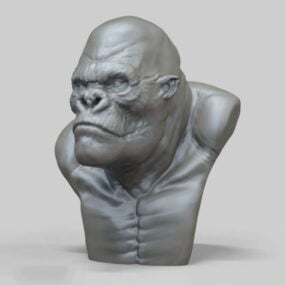 Estatua del busto de King Kong modelo 3d