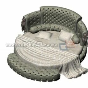 King Size Round Bed Furniture 3d model