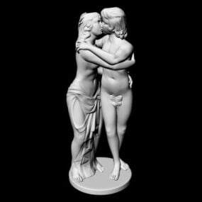 Estatua del amante del beso occidental modelo 3d