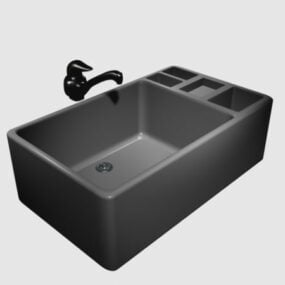 Kitchen Grey Basin Sink 3d model