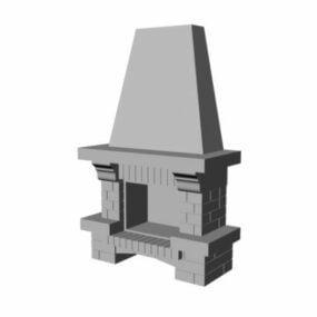 Tragbarer Stahlkamin Novara 3D-Modell