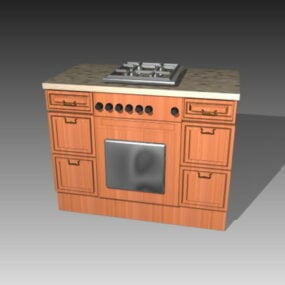 Double Kitchen Gas Stove 3d model