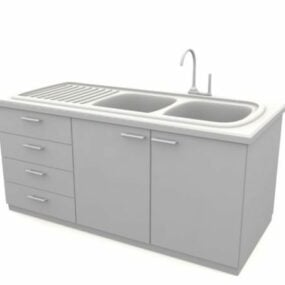 Kitchen Cabinet Sink Unit 3d model