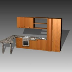 小さなキッチンキャビネットのカウンタートップ3Dモデル