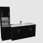 Black Kitchen Cabinet With Countertop