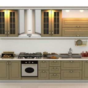 Moderne stil hjemmekjøkkendesign 3d-modell