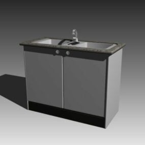 Kitchen Sink With Cabinet Design 3d model