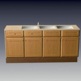 Simple Kitchen Sink Cabinet 3d model