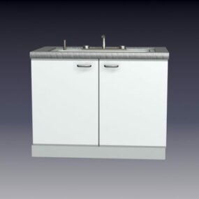 3d модель сучасних кухонних шафок під мийку
