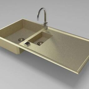 Metal Kitchen Sink Design 3d model