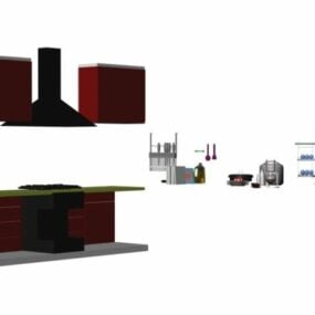 Collection d'ustensiles d'équipement de cuisine modèle 3D