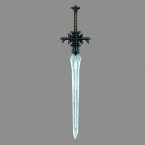 Medieval Knights Cross Sword 3d model